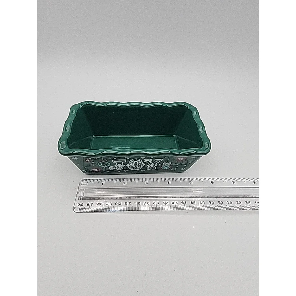 Nantucket Mimi Loaf Holiday Ceramic Pan JOY Christmas Ornament Oven Safe Small